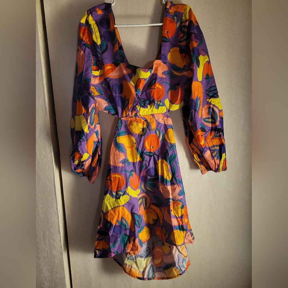Anthropologie Farm Rio Long sleeve poplin mini - Picture 3 of 7